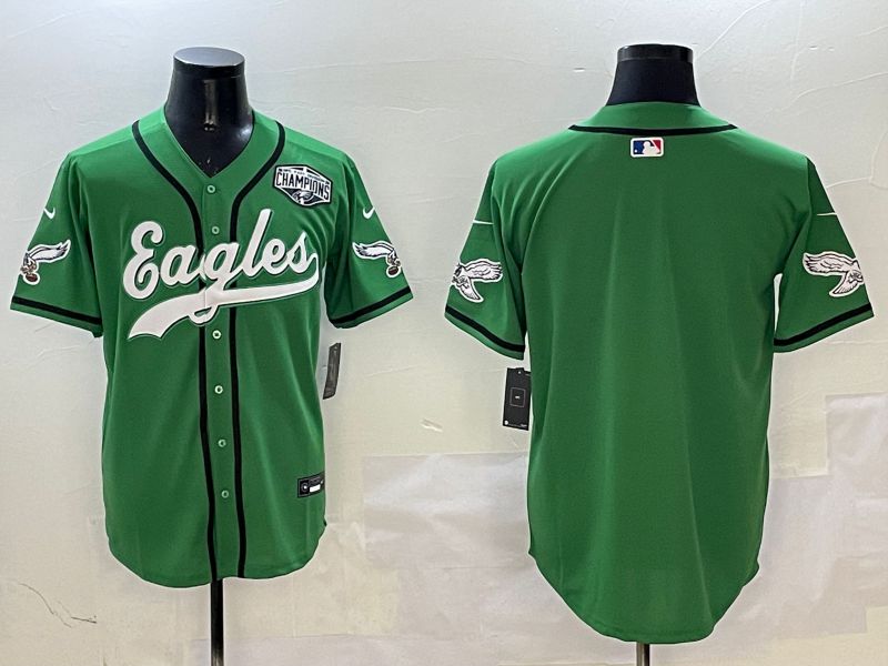 Men Philadelphia Eagles Blank Green three generations Jointly Name 2025 Nike Limited NFL Jersey style 6->los angeles dodgers->MLB Jersey